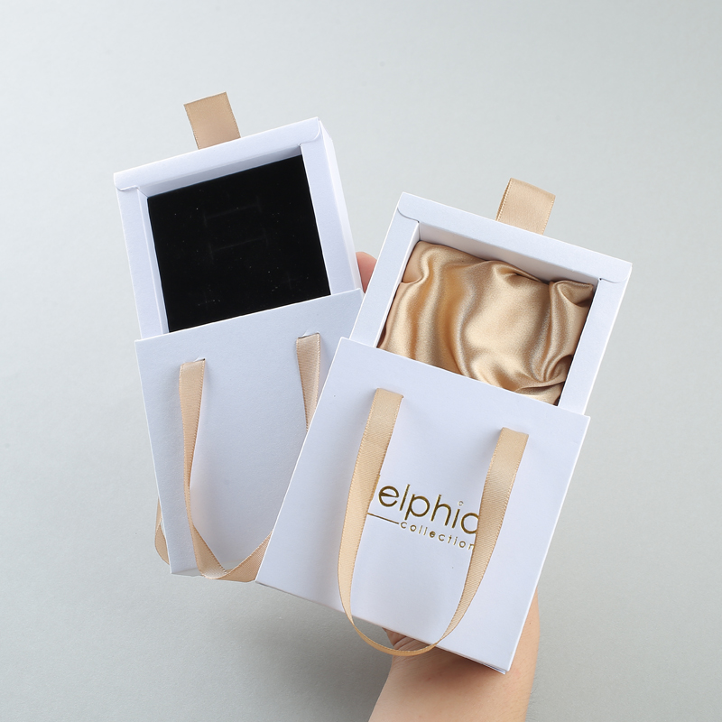 Customized Logo Hot Sale Luxury Paper Ring Necklace Drawer Jewelry Box With Handle Bracelet Gift Storage Packaging Jewelry Box