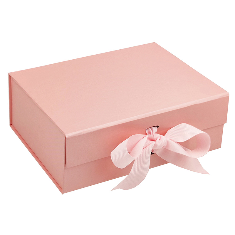 Luxury Gift Box With Ribbons for Valentine's Day Bridal and Baby Shower Gifts Matte Magnetic Folding Box