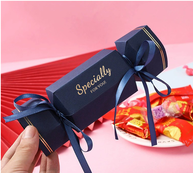 Luxury Candy Shape Wedding Candy Cookie Chocolate Box Hot Sale Candy Gift Paper Box with Ribbon for Party Festival