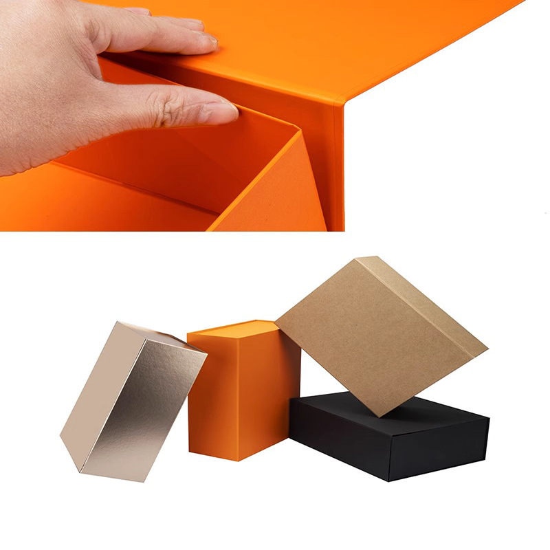 35*23*10cm Folding Craft Box Gift Box Eco Friendly Luxury Packaging Orange Foldable Gift Box for Small Business