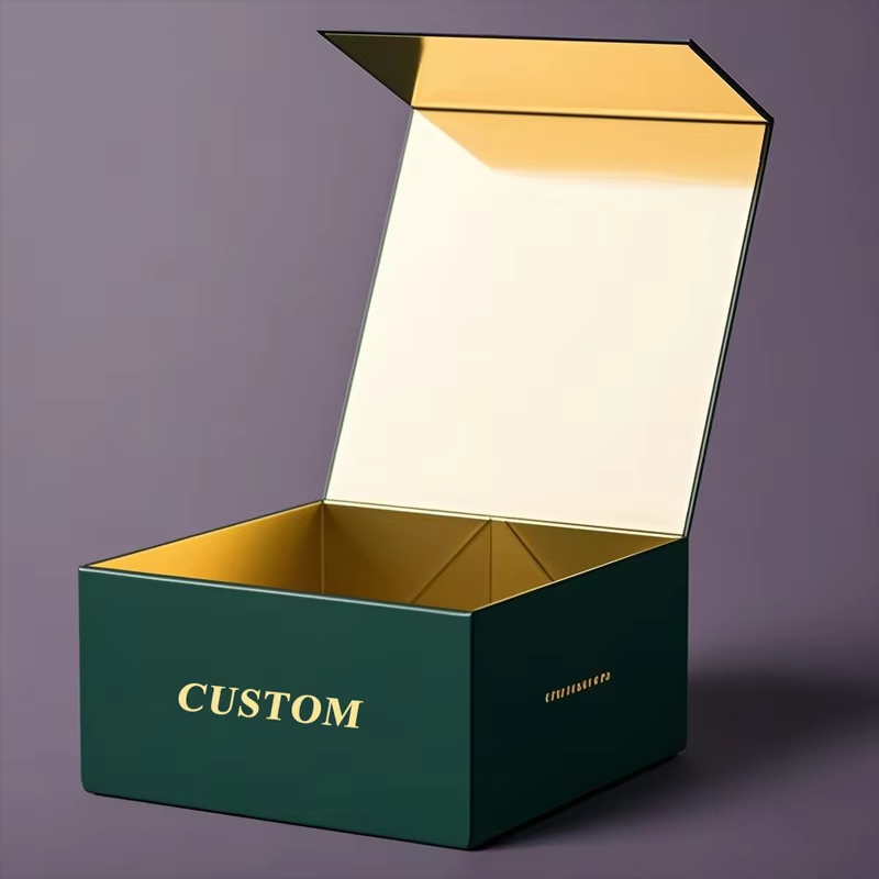 Free Design Custom Foldable Magnetic Gift Box Recyclable Luxury Purple Rigid Box Four-Color Printed Custom Logo Matt Lamination
