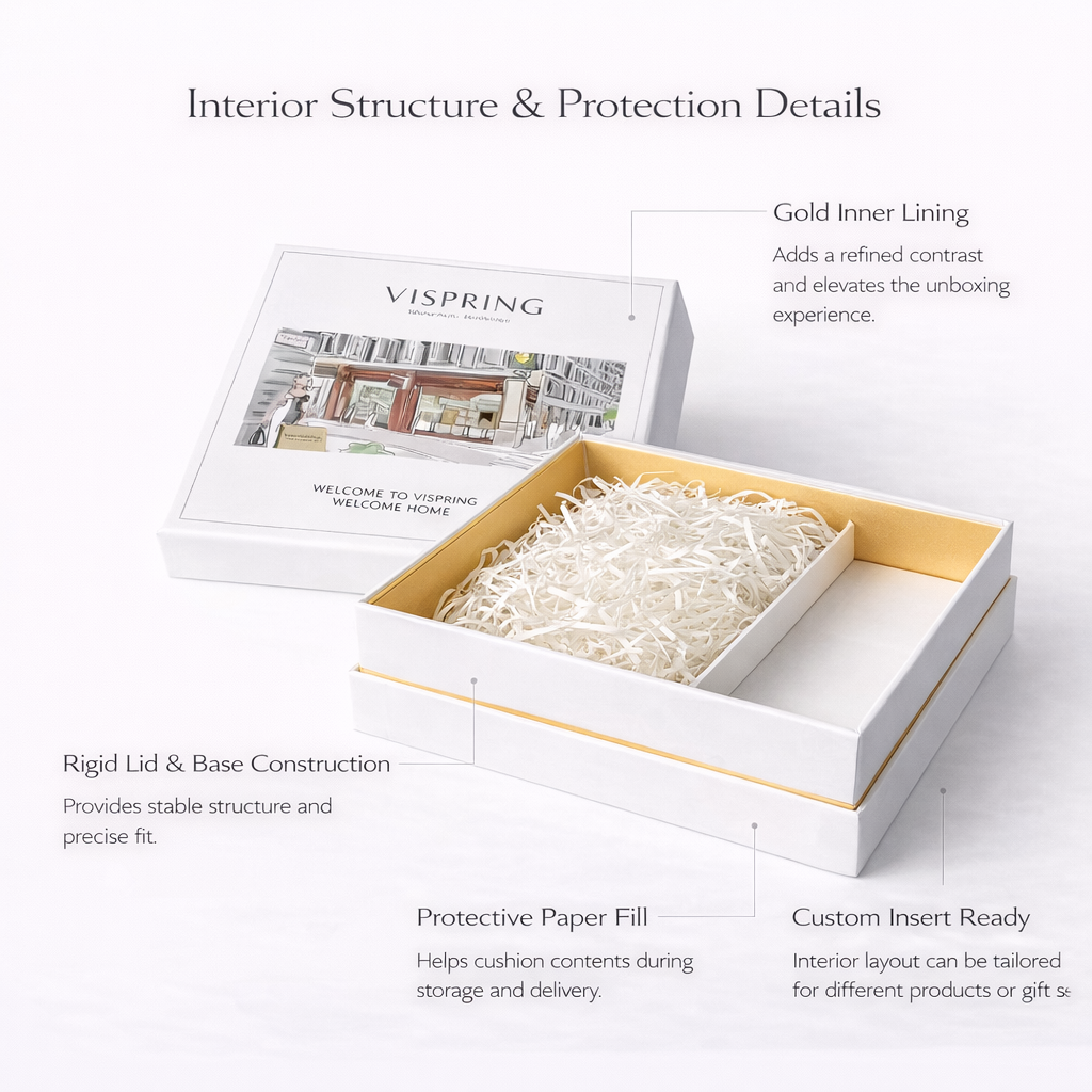 Premium Custom Rigid Two-Piece Gift Box with Lid and Base, Luxury Brand Packaging with Custom Size, Logo and Inserts