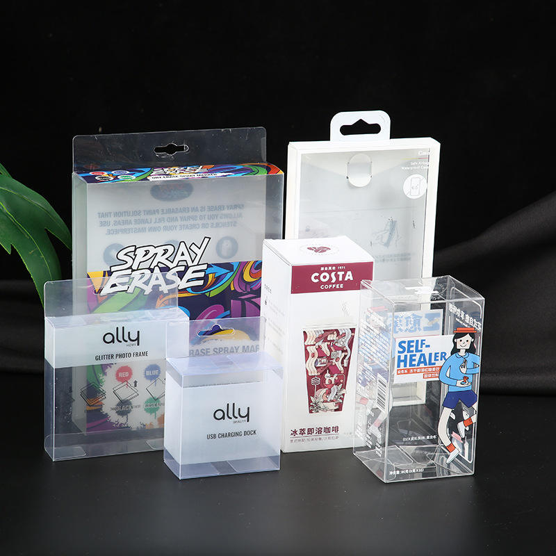 Transparent PVC Foldable Package Box for Cosmetics Perfume Lipstick Eyelash Mascara Eye Shadow Lotion Craft Shampoo Recyclable