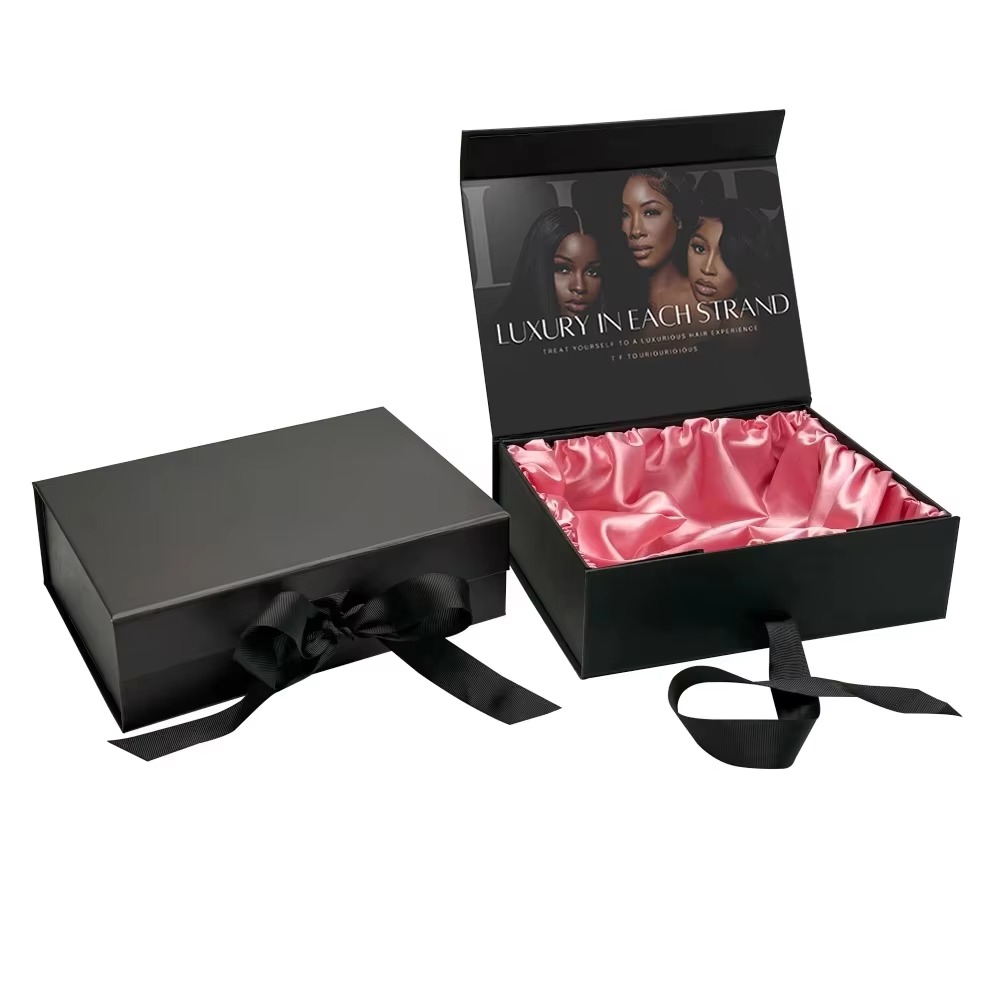 High End Folding Apparel Gift Box With Ribbon Custom Logo Luxury Wedding Dress Shirts Shoes Magnetic Packaging Box Baby Clothes