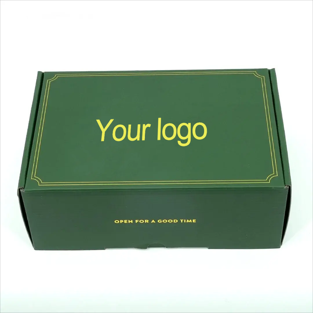 Recyclable Dark Green Shipping Boxes Dark Green Packaging Box Custom Shoe Box With Logo Packaging