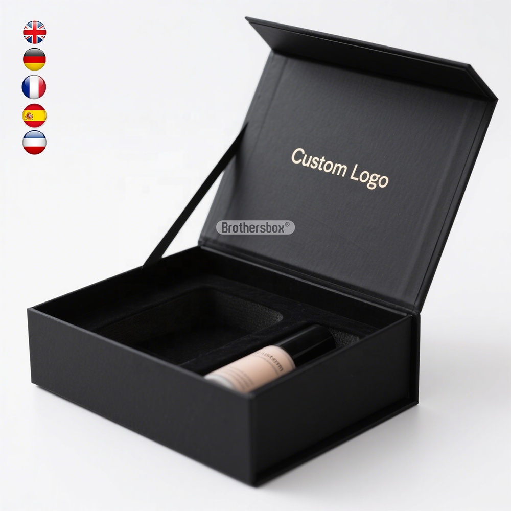 Eu Popular Luxury Biodegradable Magnetic Flip Box Custom Size Matte Cardboard Beauty And Skin Care Personalized Gift Box