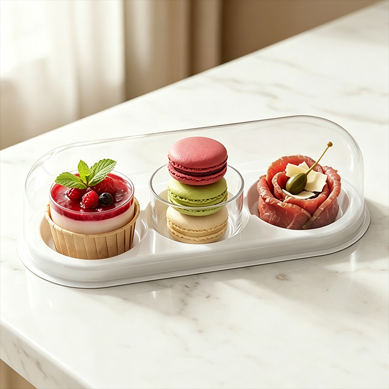 Food Grade Stackable Heavy Duty Recycled Food Plastic Boxes Disposable Container for Cake Pizza Bread Salad Sushi