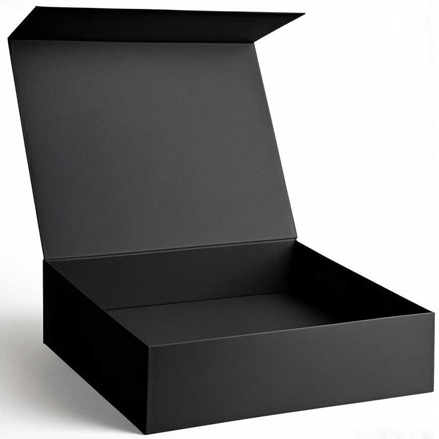 Custom Luxury Black Magnetic Flap Closure Paper Box Matt Laminated Luxury Watch Packaging Magnetic Closure Custom Luxury Black