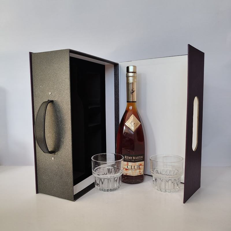 Premium Travel Metal Lock Customized Paper Box for Wine Luxury Customization Wine Packaging Cardboard Gift Box with Handle