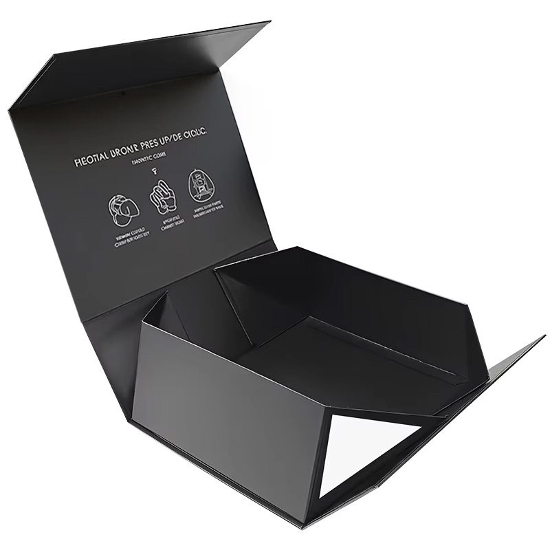 JeyBox Factory Wholesale Custom Printed Handmade Luxury Rigid Paper Cardboard Black Simple Empty Magnetic Closure Gift Box