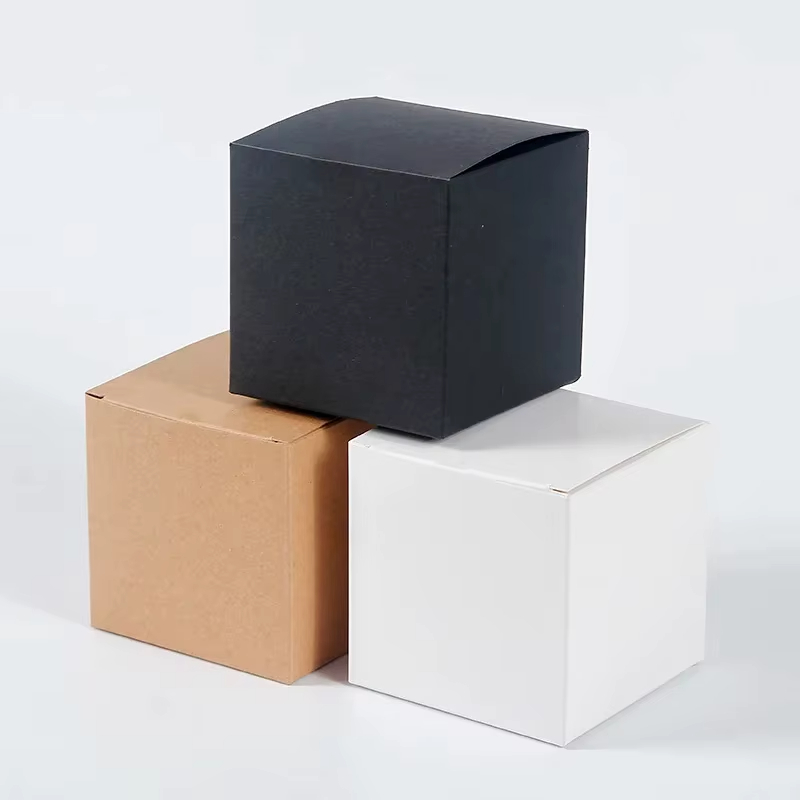 Custom Square Folding Paper Box Black White Brown Cardboard Box for Packaging Gift Box for Wedding Party Candy