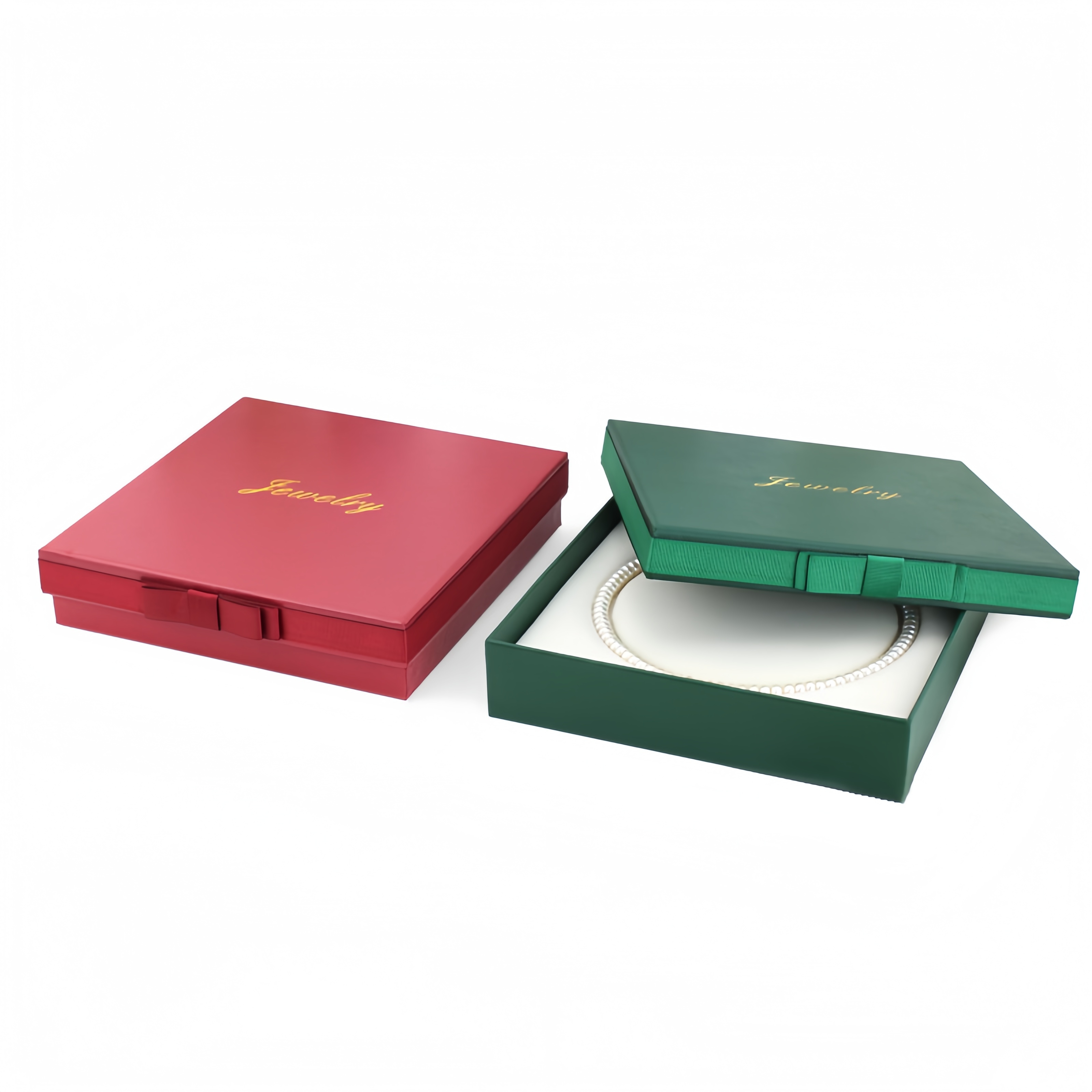Customizable Necklace Jewelry Gift Boxes with Bow and Matching Tote Bags for Bridal and Anniversary Gifts Jewelry Packaging Box