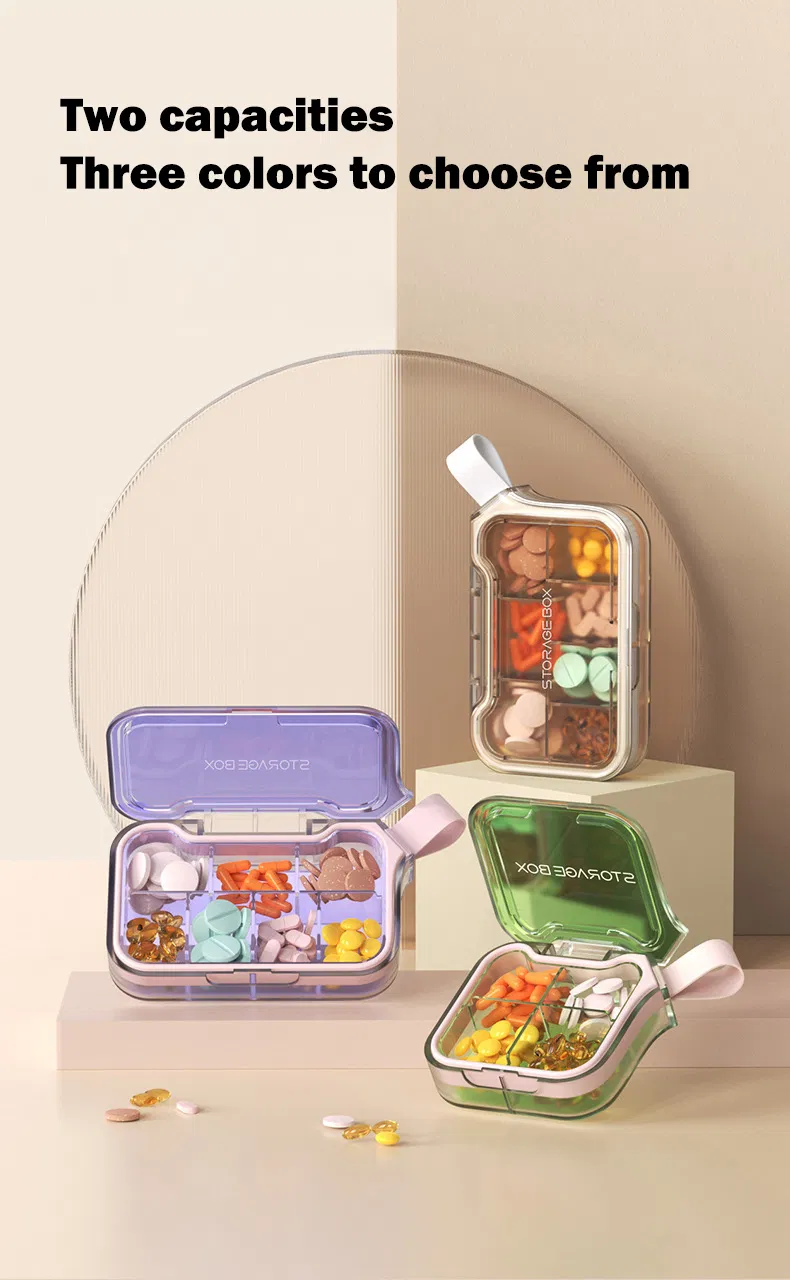 Portable Design 4 Grids Pill Box Organizer Outdoor Storage Case Promotional Gift
