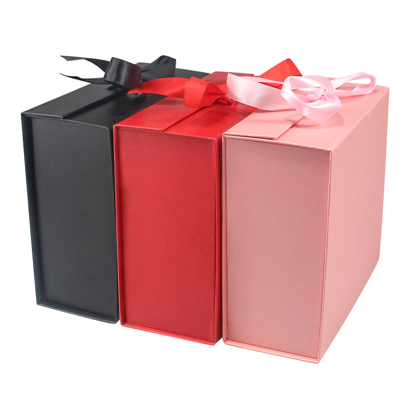 Promotional Top Quality Luxury Folding Paper Box Packaging with Ribbon Magnetic Gift Box