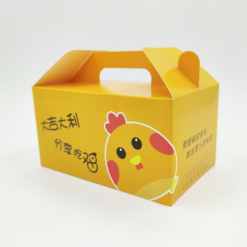 Custom Logo Paper Fried Chicken Box Fast Food Take Away Box Single PE Coated Double PE Coated PLA Coated Folders JAHOO PACK