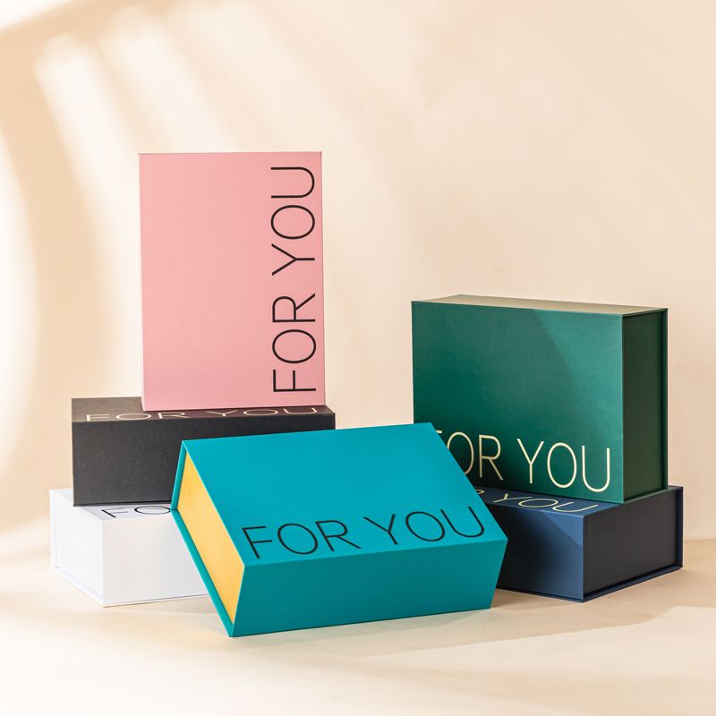 Glitter Paper Flip Gift Box Rigid Board Glossy Matt Lamination UV Coating Silk Custom Logo Clothes Shoes Elegant Square Box