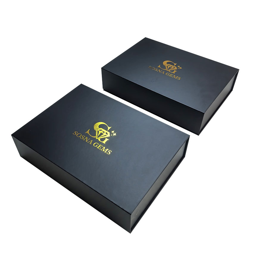 Custom Luxury Rigid Paper Box Gold Logo Print Packaging Magnetic Gift Boxes with EVA Foam Insert