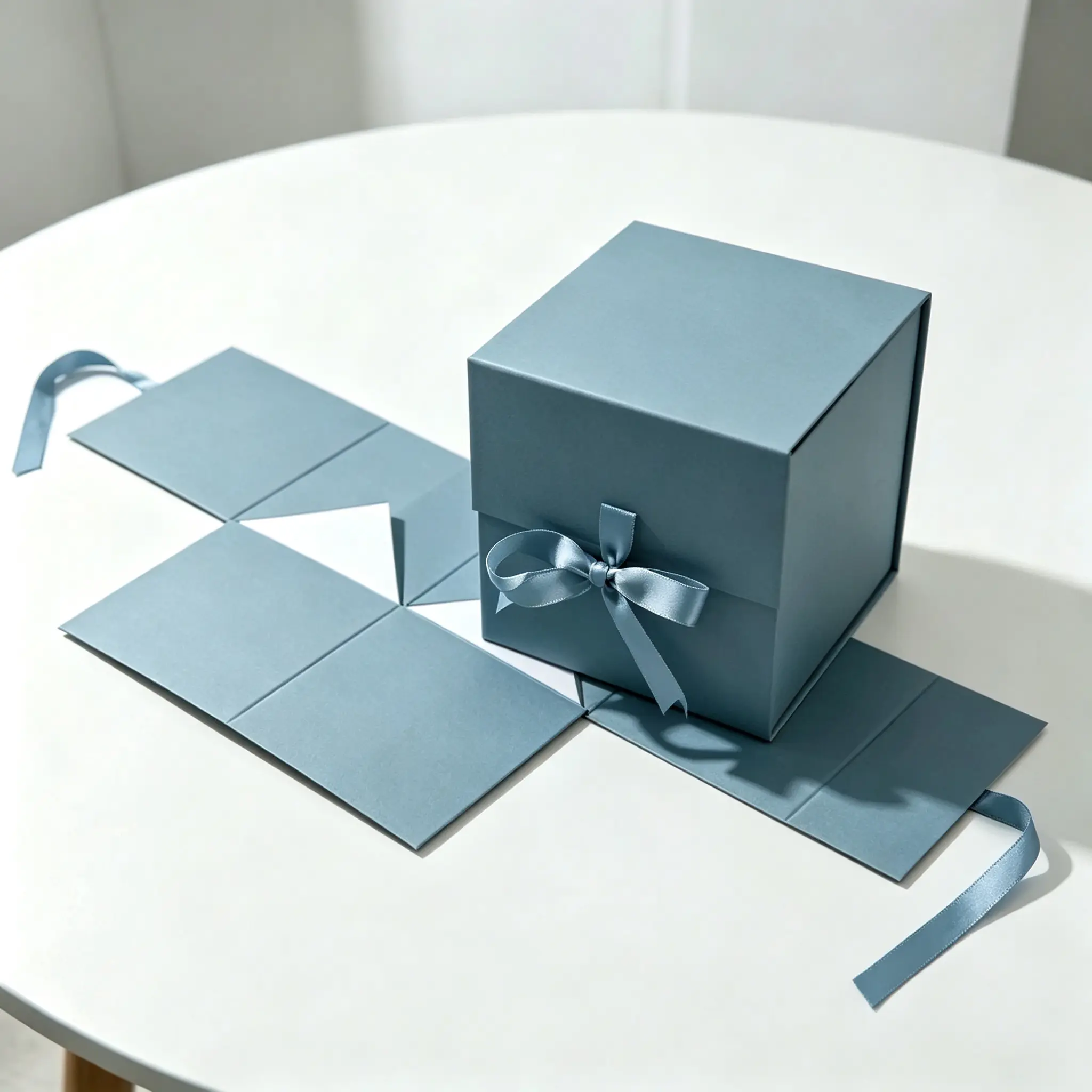 Custom Luxury One-Piece Folding Gift Box with Magnetic Closure, Gold Foil &amp; UV Coating on Offset Paper for Jewelry Packaging
