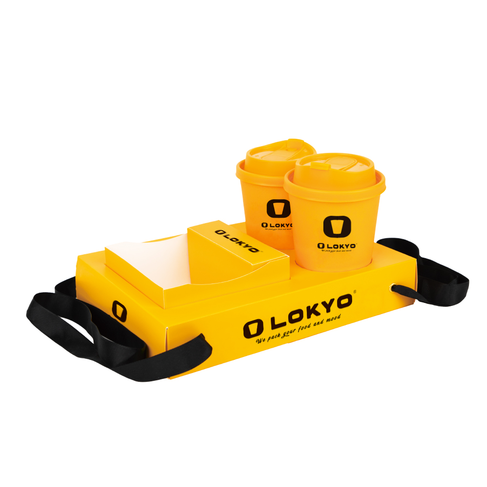 LOKYO Wholesale Snacks Drink Container Take Away Packaging Paper Food Tray Fast Food Boxes Design