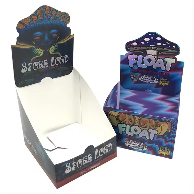 Wholesale Custom Paper Display Box Packaging Cardboard Retail Candy Milk Chocolate Bar Magic Mushroom Counter Packaging Box