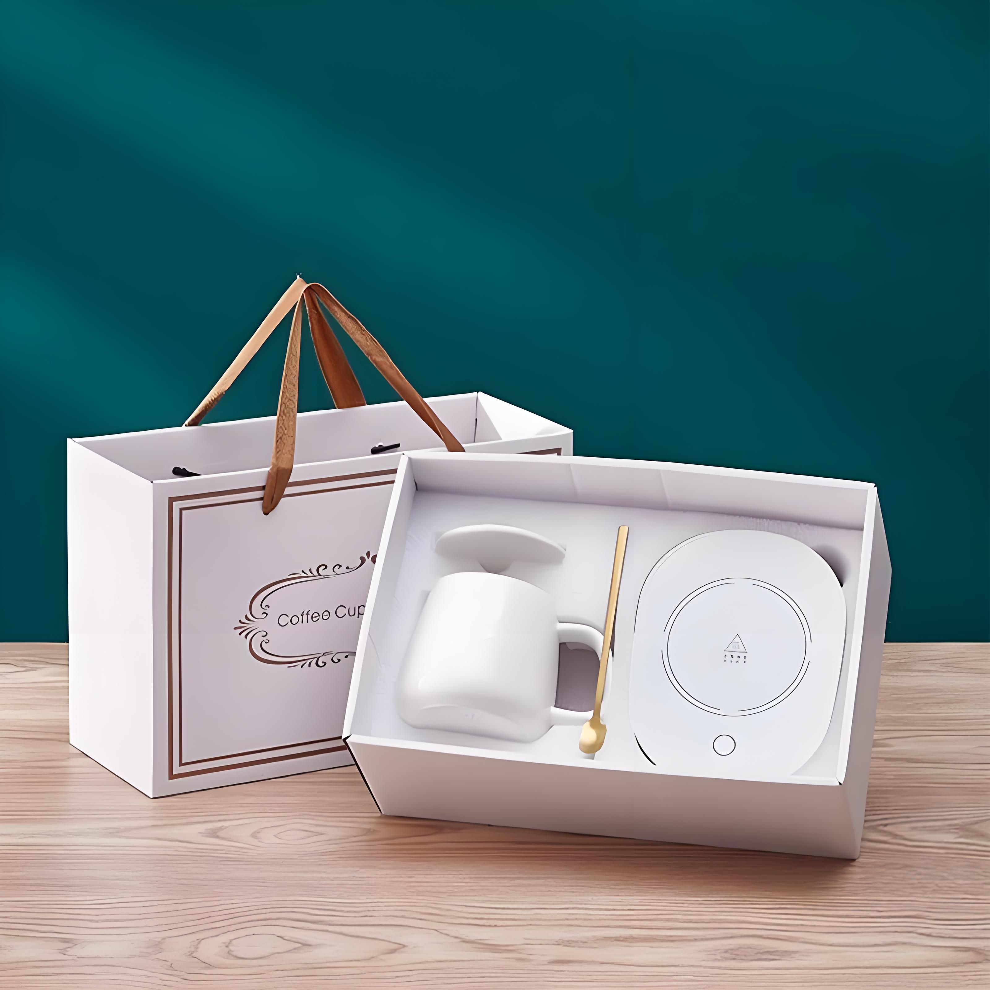 Gift box with handle for coffee mug gift set
