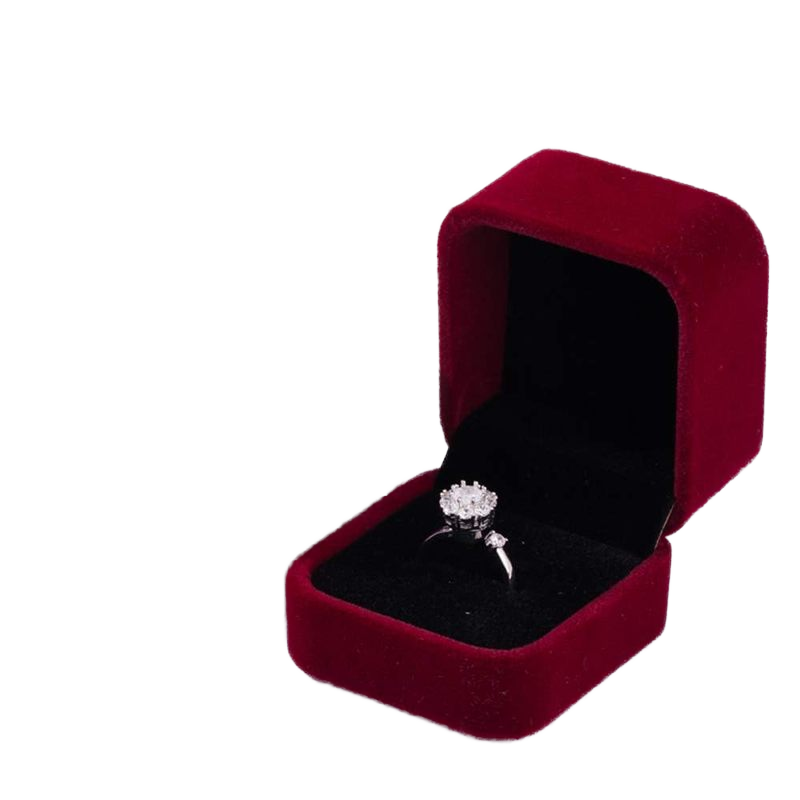 Luxury High-End Velvet Jewelry Box with Round Corners for Ring Earring Storage and Presentation Enhances Gift Presentation