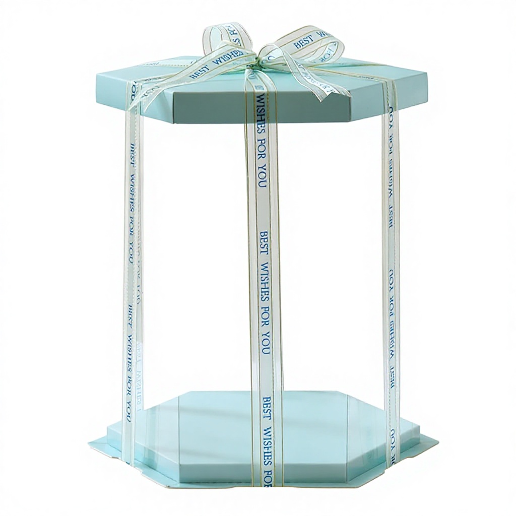 Custom Luxury Birthday Transparent Box Tall Cake Packaging Christmas Cake Boxes