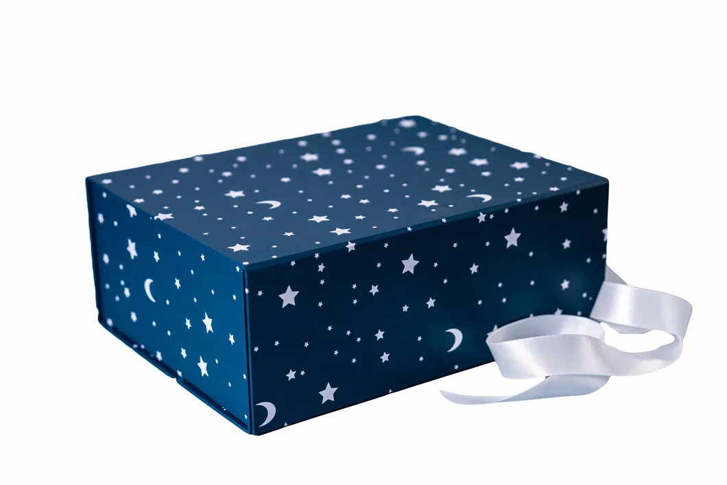 Promotional Top Quality Luxury Folding Paper Box Packaging with Ribbon Magnetic Gift Box