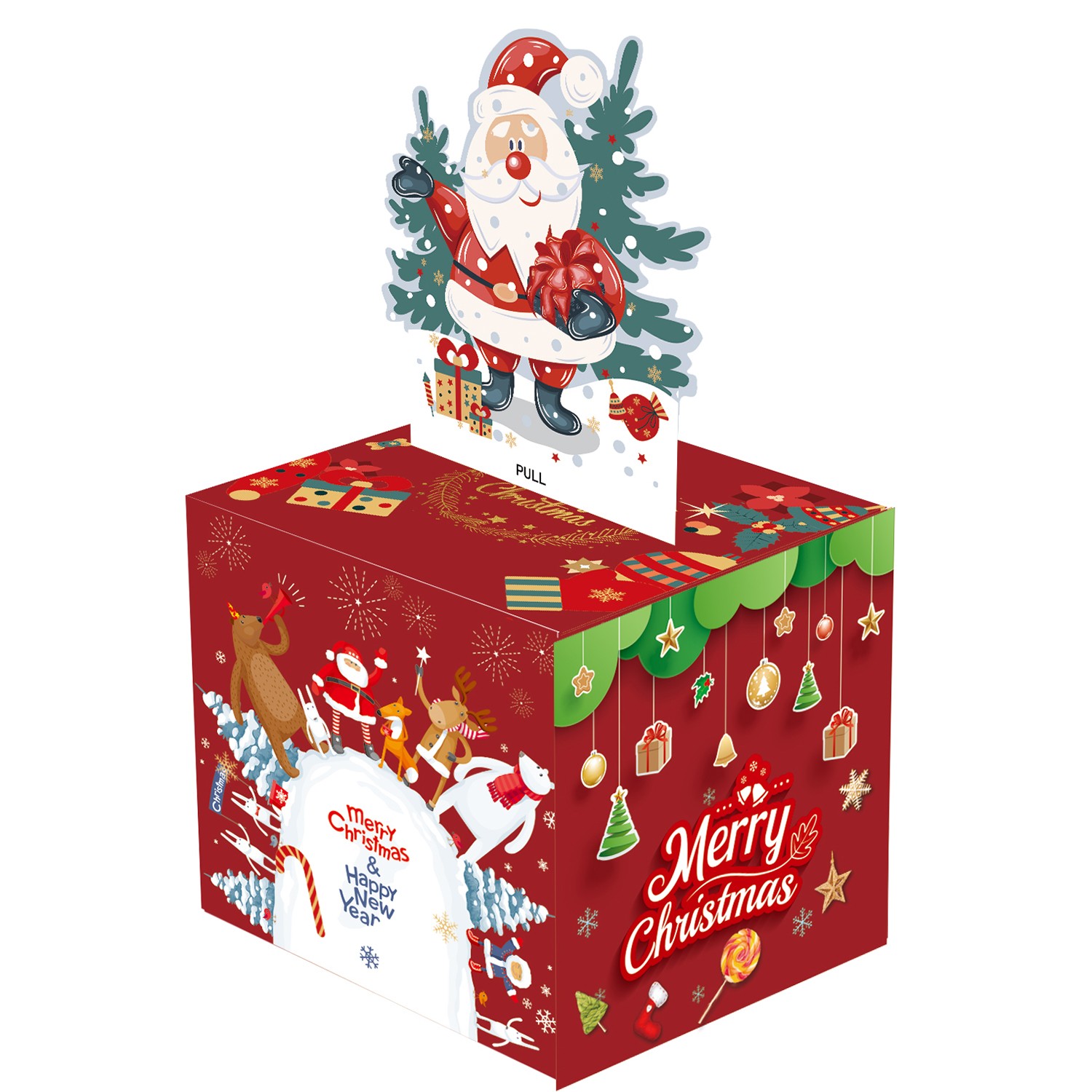 Christmas Party Happy Holiday Surprise Magnetic Cash Gifts Box Money Holder Includes Transparent Bags for Recycled Materials