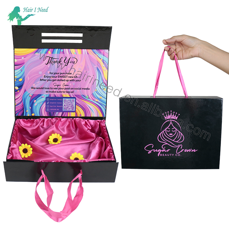 Custom Printing Factory Luxury Glossy Black Paper Rigid Cardboard Toy Packaging Magnetic Lid Gift Box