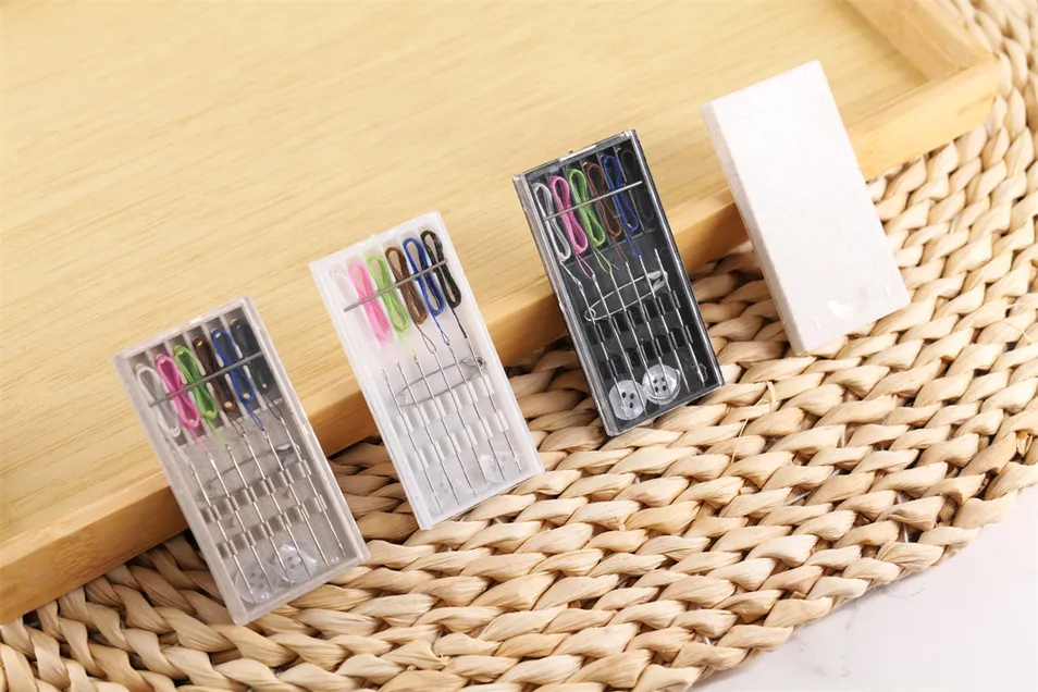 Customized Logo White Sewing Box Mini Pocket Folding Sewing Box for Hotel and Travel Agency Promotional Gift