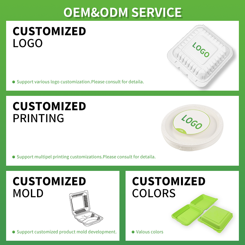 Manufacturer Wholesale Cornstarch Custom Logo Microwaveable Takeaway Fast Food Chicken Food Container Disposable Food Packaging