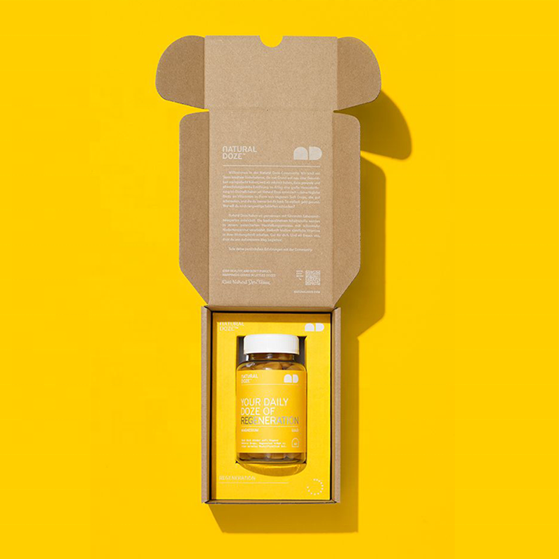 Custom Printing Logo Supplements Product Packaging Paper Boxes Corrugated Cardboard Shipping Carton Mailer Box Candle Bottle
