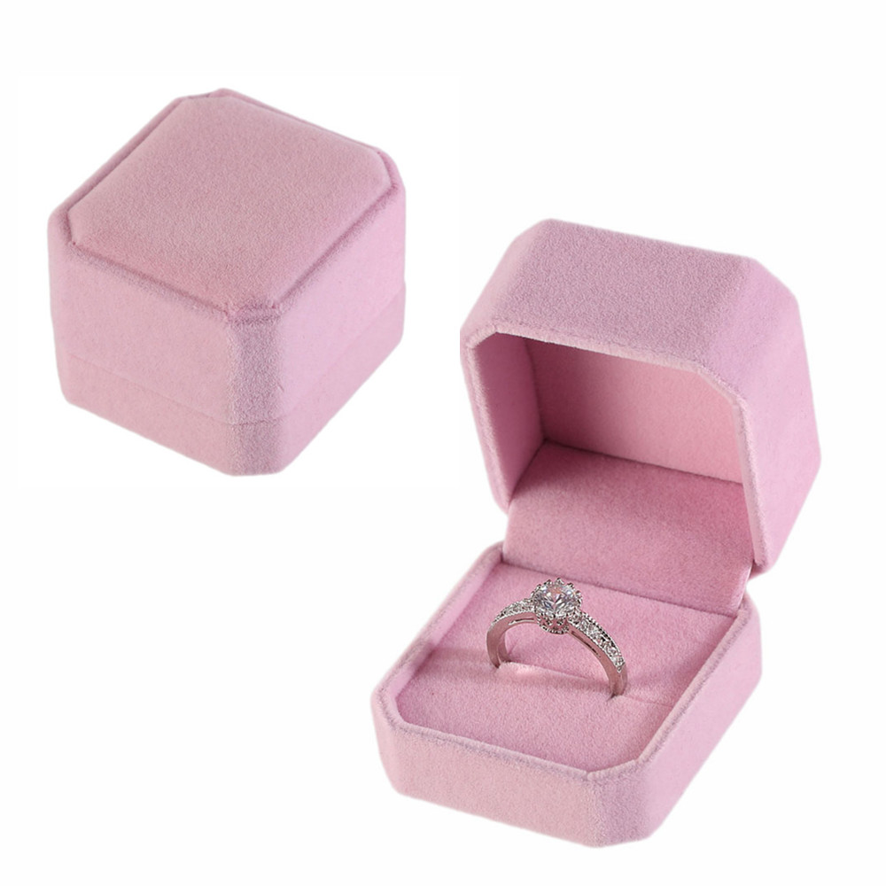 10 Colors Engagement Wedding Premium Velvet Ring Box Jewelry Packaging Gift Box Packaging