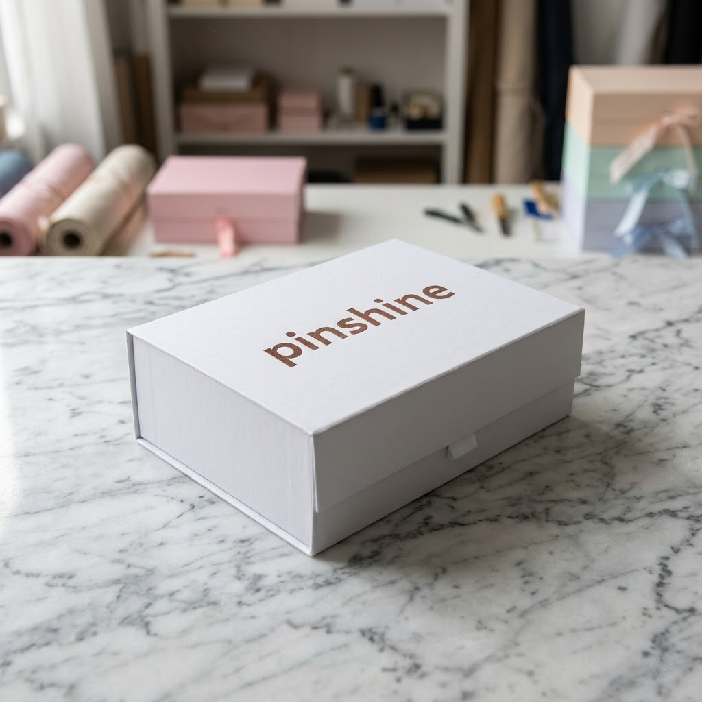 Custom White Rigid Paperboard Magnetic Book Style Box with Ribbon Pull Gold Logo for Wedding Jewelry Apparel Box Packaging