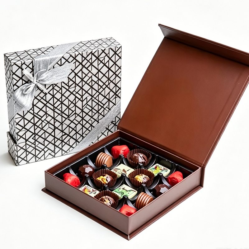 Foldable Chocolate Box Magnetic Lid Gift Paper Lash Boxes Confectionery Food &amp; Beverage Packaging Paperboard