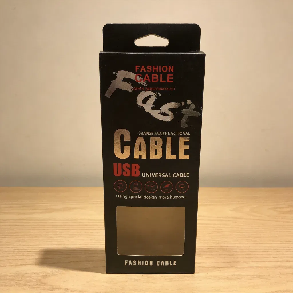 Premium Retail Packaging Paper Box for USB Cables and Phone Accessories