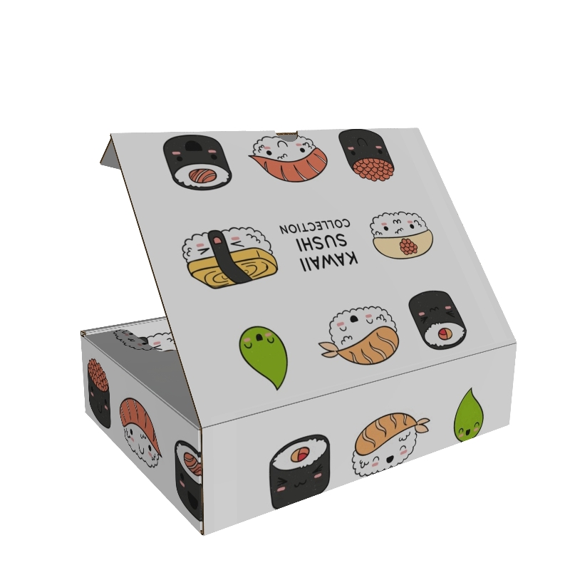 Personalized Matte Finish Paperboard Sushi Noodle Packaging Box Embossing Matt Lamination Recyclable Folder Style Customizable