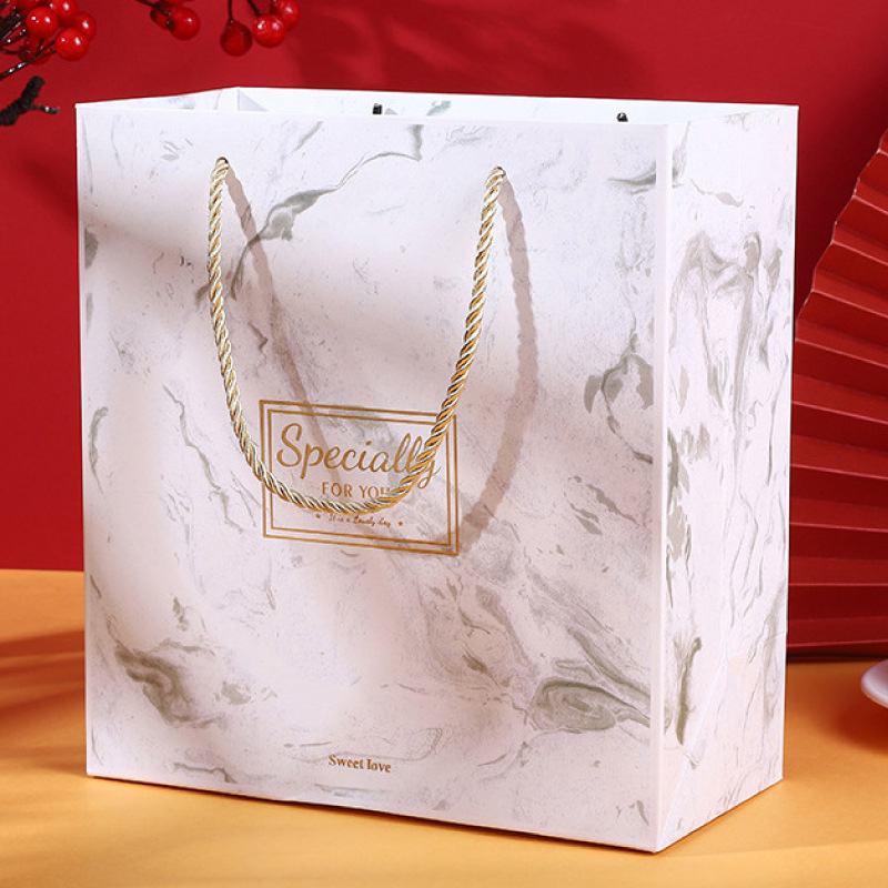 Best-selling New Marble Pattern Hot Stamping Design Birthday Party Holiday Handheld Gift Box