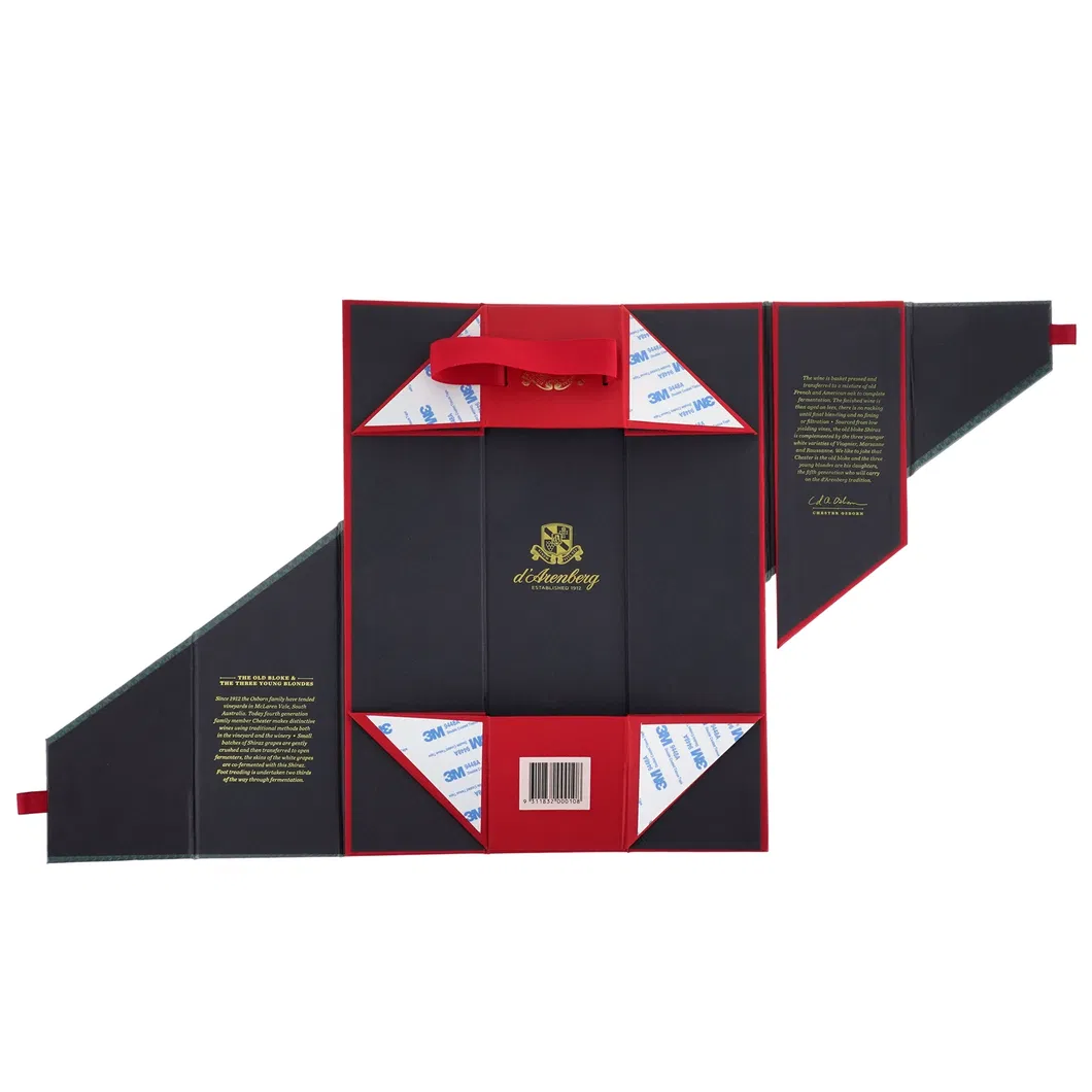 Folding Paper Custom Made Luxury Cardboard Classical Leather Packaging Wine Gift Box Small Leather Suitcase Box