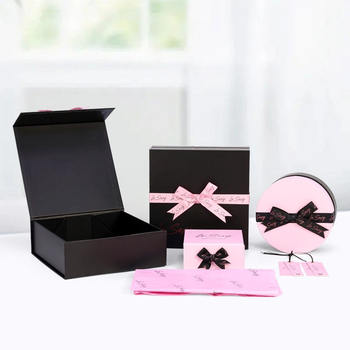 Custom Luxury Black Kraft Paper Folding Shoe Gift Box with Magnetic Closure and Recycled Materials