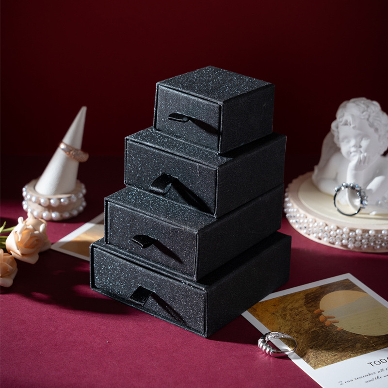 High Quality Wholesale Luxury Jewelry Rigid Drawer Gift Box Recyclable Packaging Boxes for Rings Necklace
