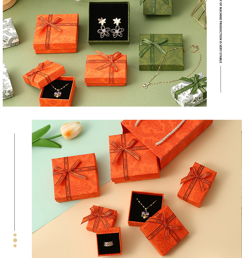 Gift Carton Necklace Gift Set Earring Box Bow Customizable Handmade Drawer Box for Packaging Clothing Jewelry