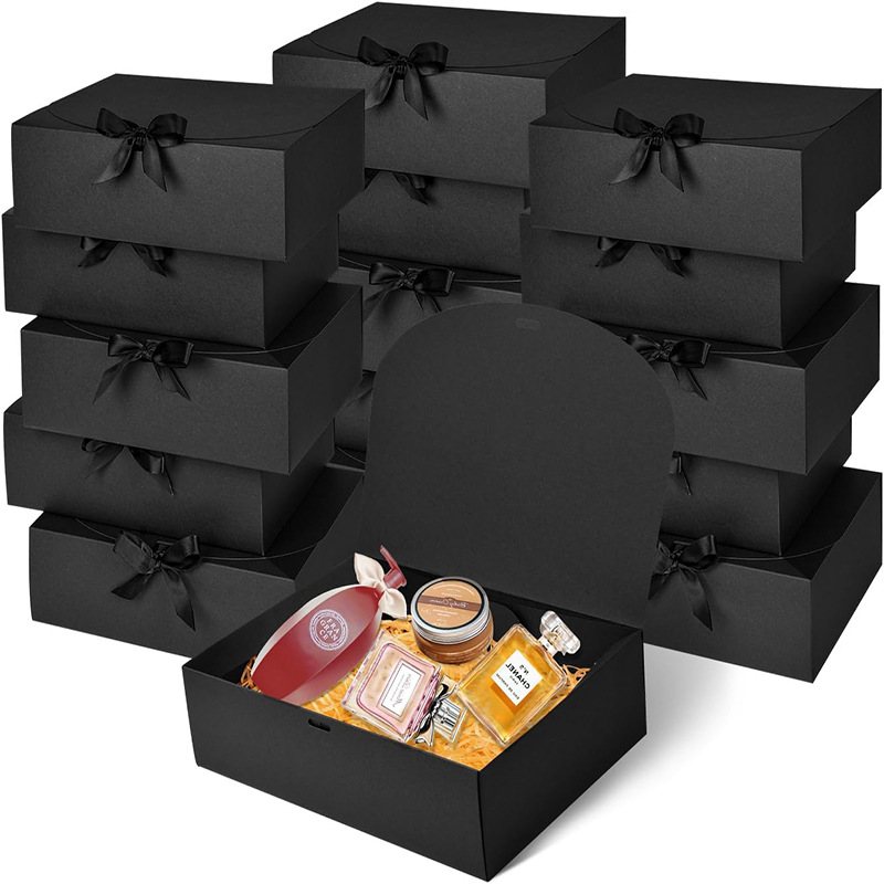 White Gift Box Kraft Paper with a Bow Party Favor Box for Holidays Decorative Packaging Box for Christmas Gifts