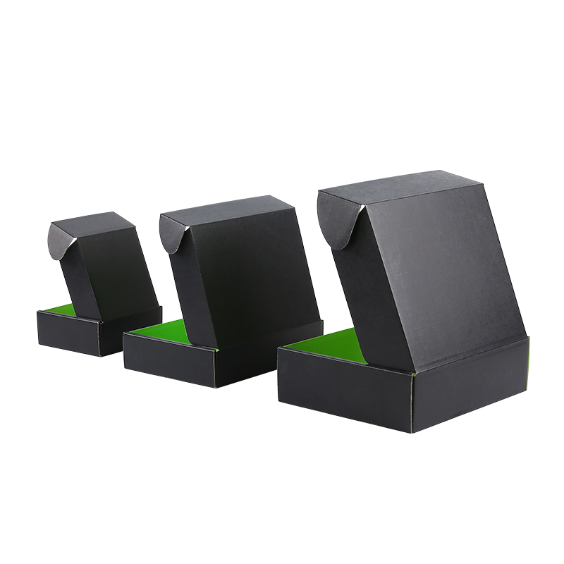 Super Quality Customized Size Corrugated Black Paper Box Custom Logo Cosmetic Aircraft Packaging Mailer Paper Box