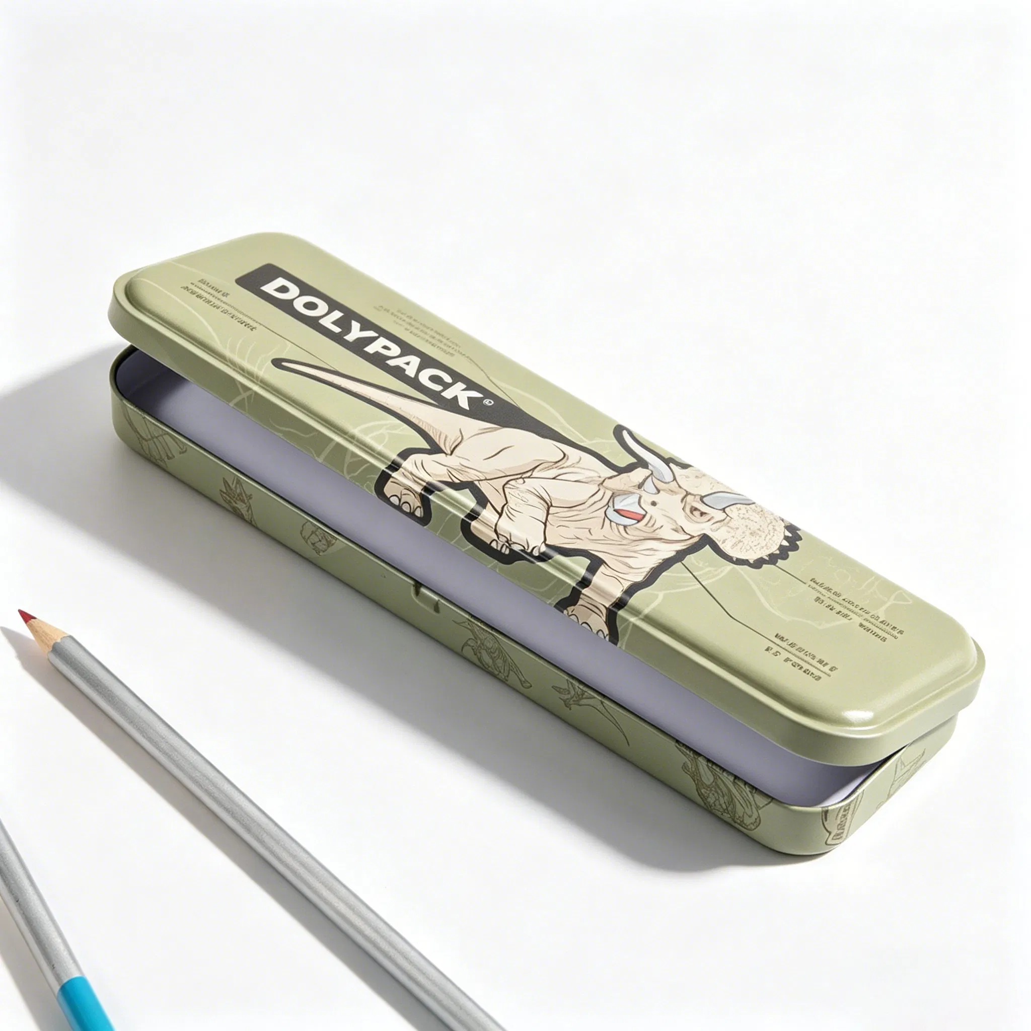 Custom School Students Promotional Gift Tinplate Hinged Prayer Tin Pill Chocolate Cookie Metal Pen Can Pencil Jewelry Packaging Box