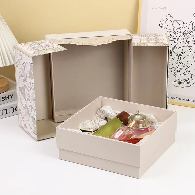 Customized Double-Open Gift Box Creative Paperboard Packaging for Wine Souvenirs and Socks Direct Source Factory