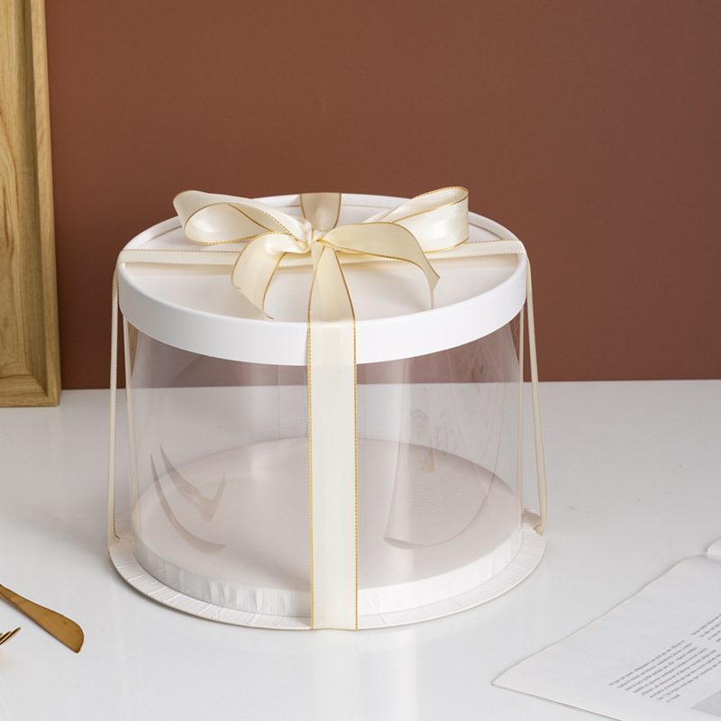 High Quality Transparent Clear Cake Box Food Grade Paper Packaging for Birthday Cakes