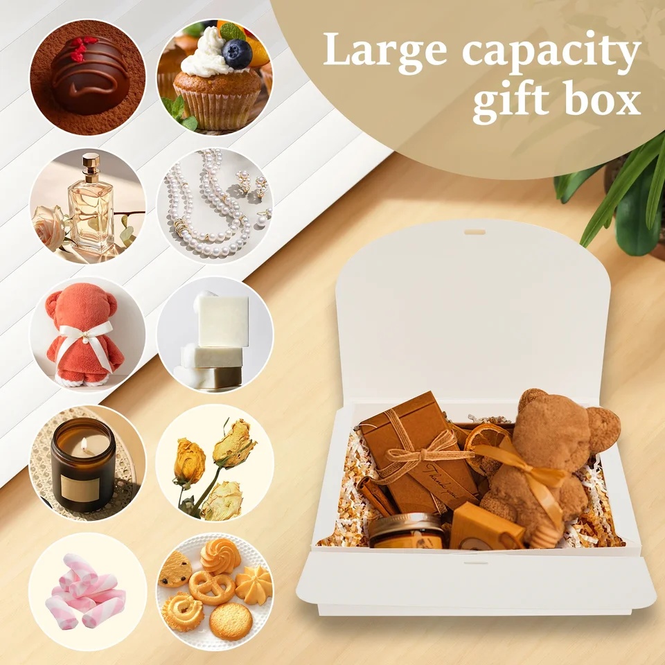 Large Capacity Gift Boxes With Ribbon Decorative Paper Present Boxes for Candle Party Wedding Holiday