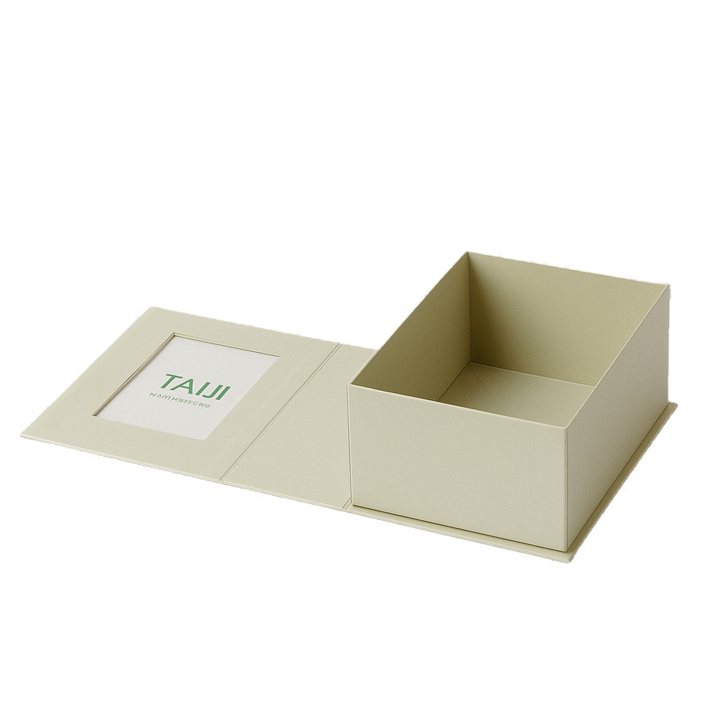 Premium Magnetic Closure Gift Box with Display Window, Custom Logo Green Rigid Box for Skincare &amp; Perfume